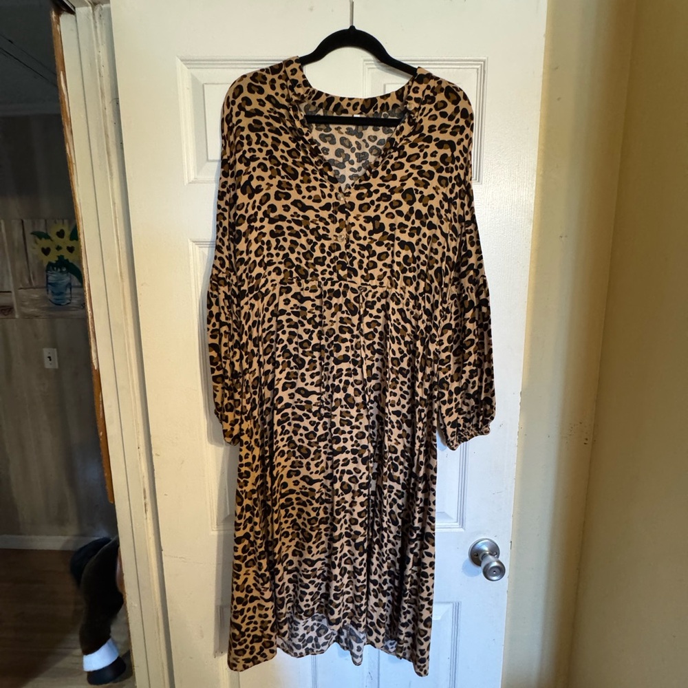 Leopard Print Midi Dress